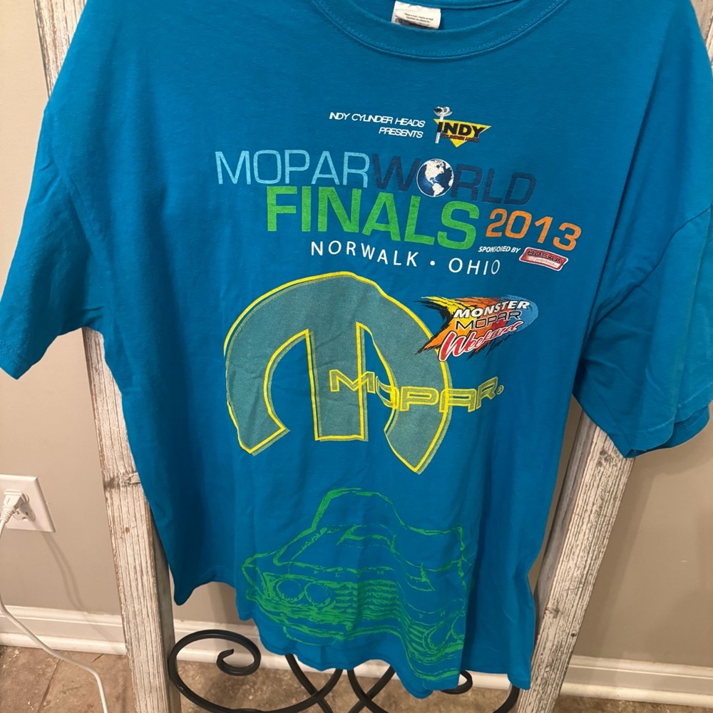 Mopar World Finals 2013 Norwalk Ohio Event Tee XL Blue‎ Gildan Ultra Cotton